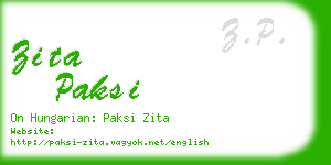 zita paksi business card